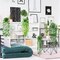 4 Pack Faux Artificial Hanging Plants, Fake Potted Greenery with Eucalyptus Vine, Mandala, Pea Pod Leaves & String of Pearls in Pots for Office, Living Room, Bathroom, Indoor & Outdoor Décor
